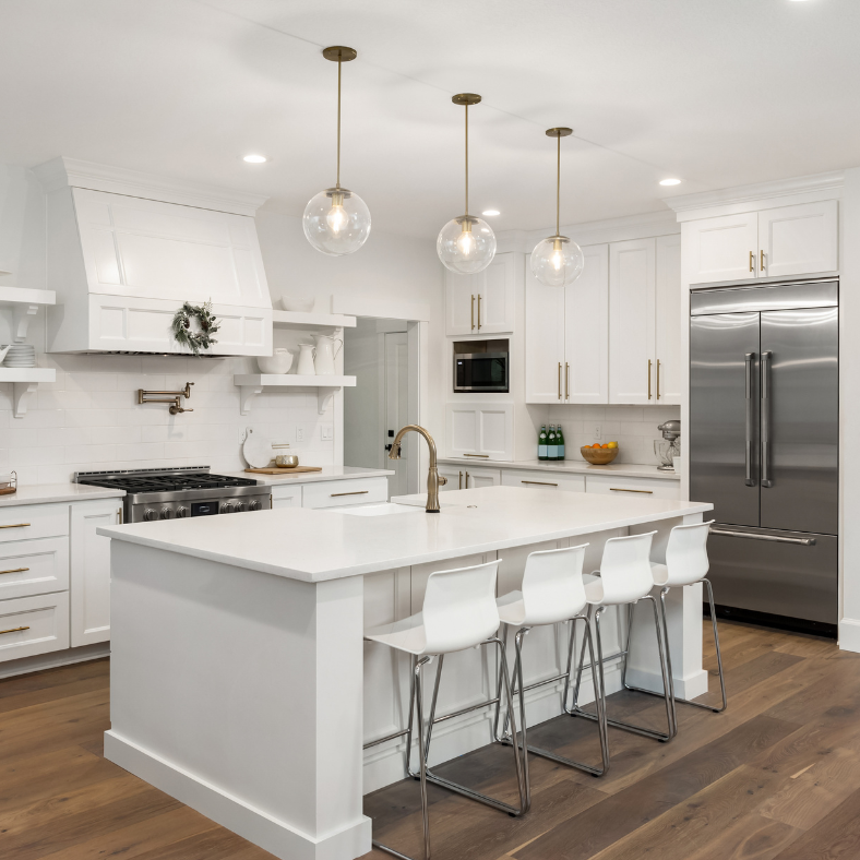 kitchen, spotless and prepared for use