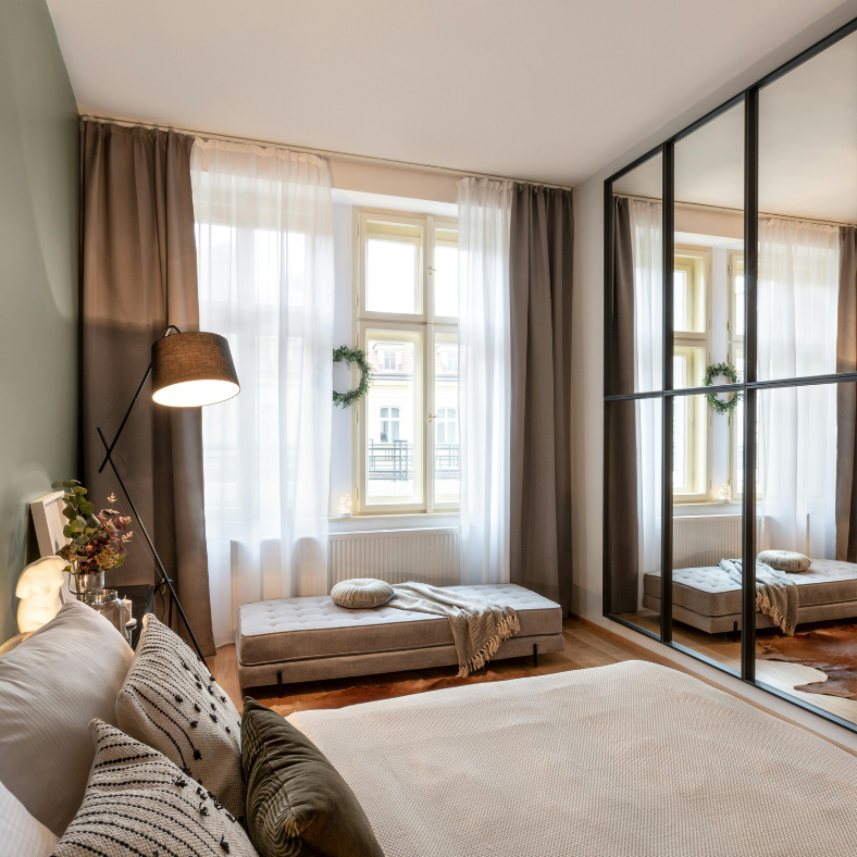 bedroom, cleaned and comfortable