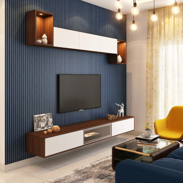 airbnb living room, organized and ready to be used