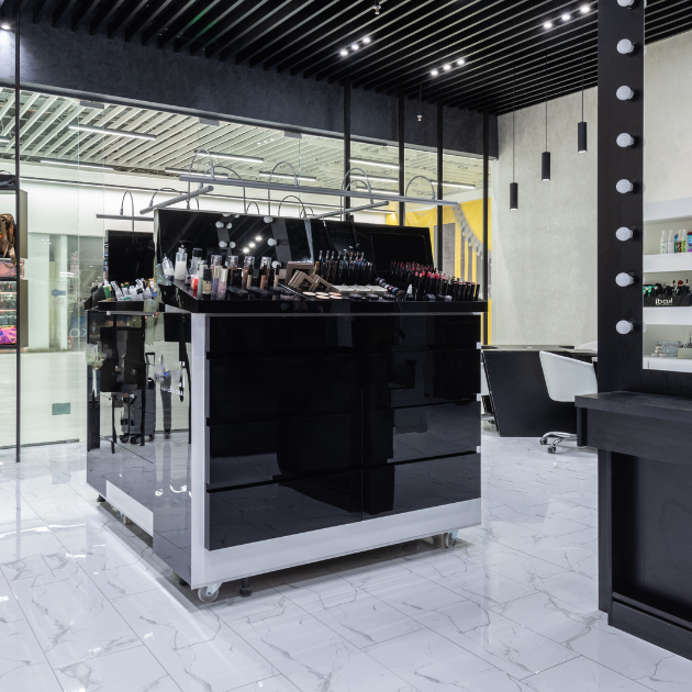 Retail store, clean and organized, ready to receive customers