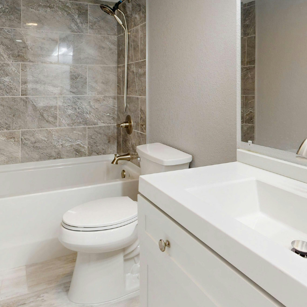Bathroom after a post-construction cleaning service
