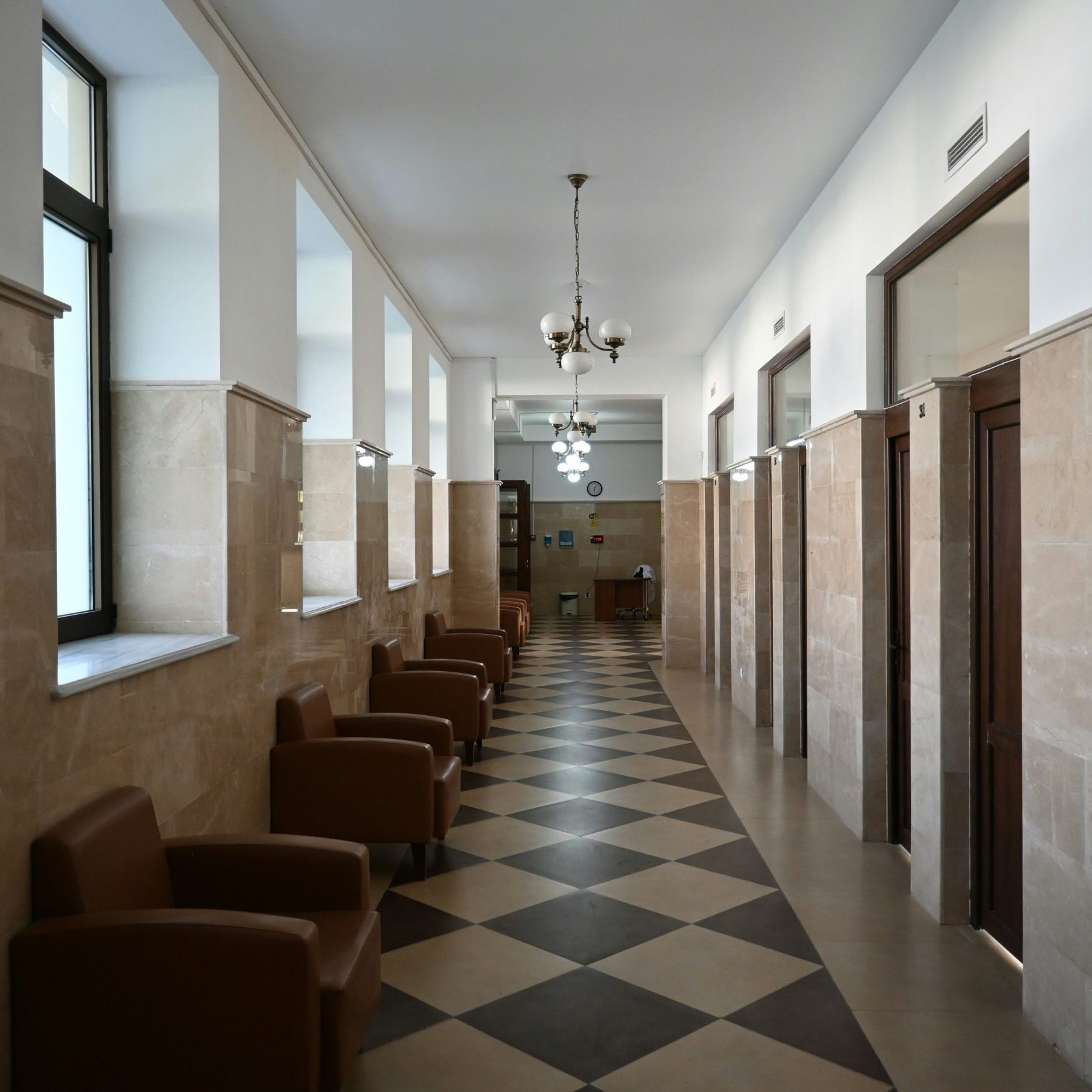 commercial property corridor, cleaned and sanitized